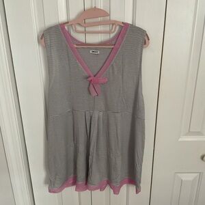 DKNY  PJ SET Sleeveless Top with Pink Accents 2X
